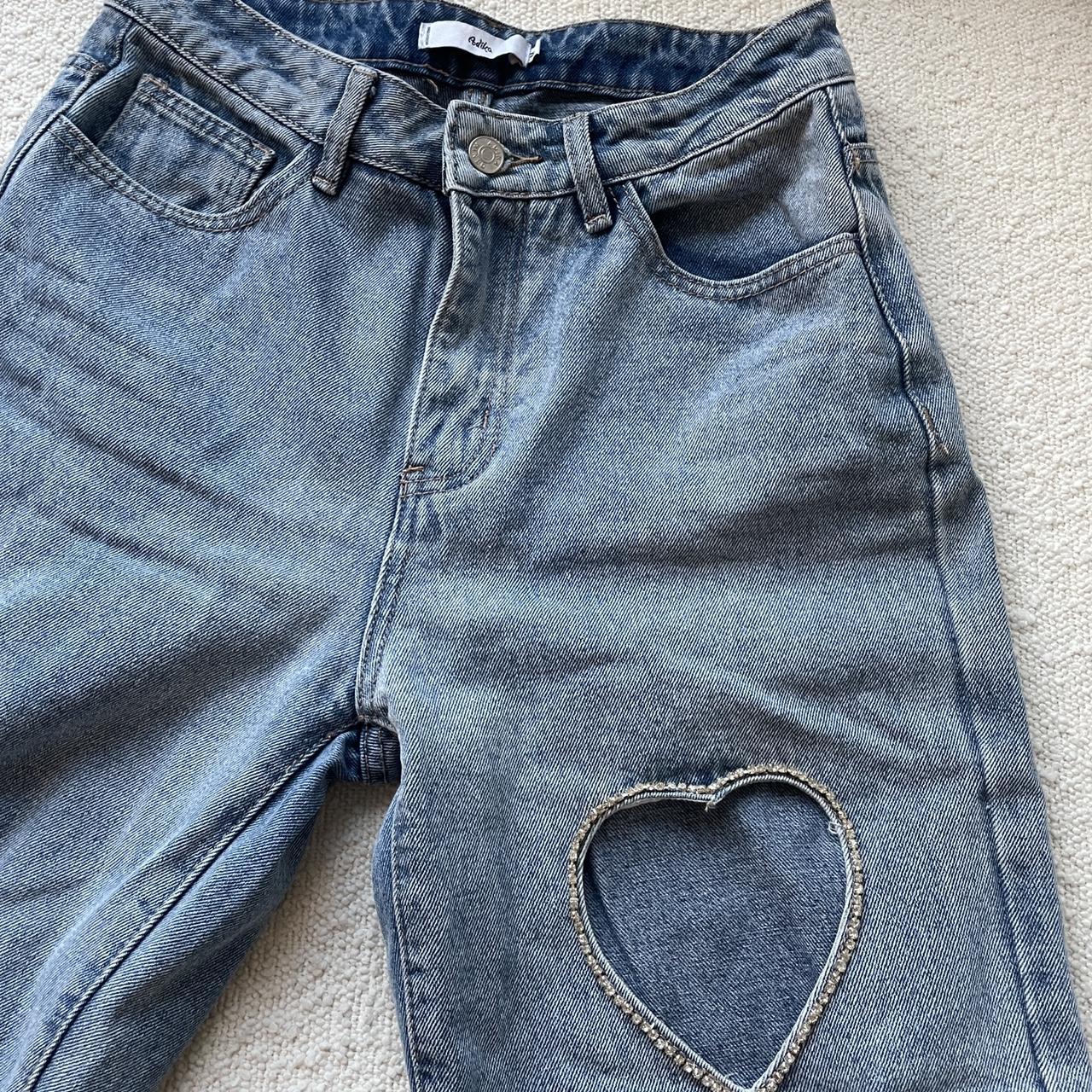 adika heart cut out sold out jeans size medium never... - Depop