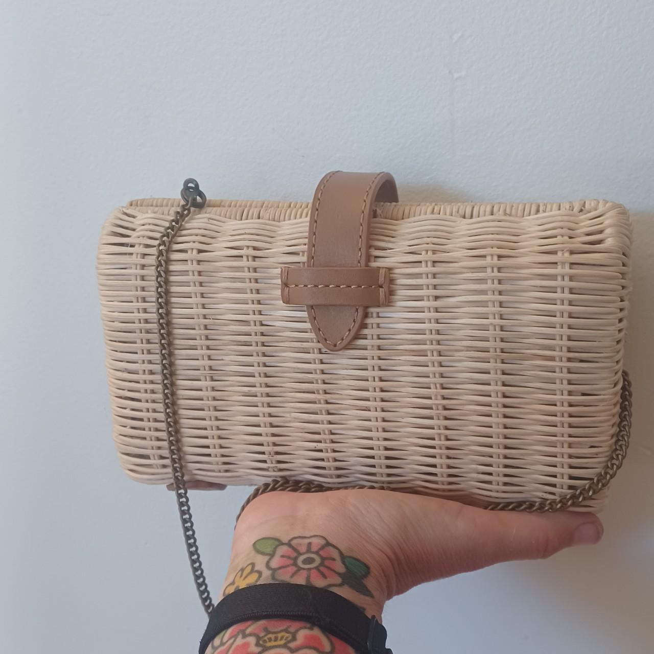 J crew fan online rattan clutch