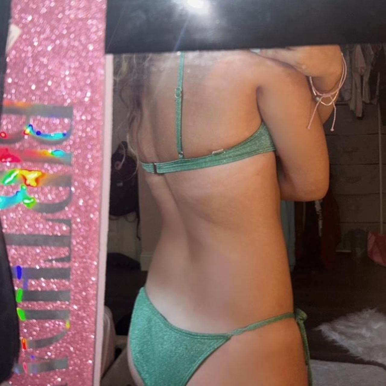 Green sparkle bikini. ‼️looks exactly same as... Depop