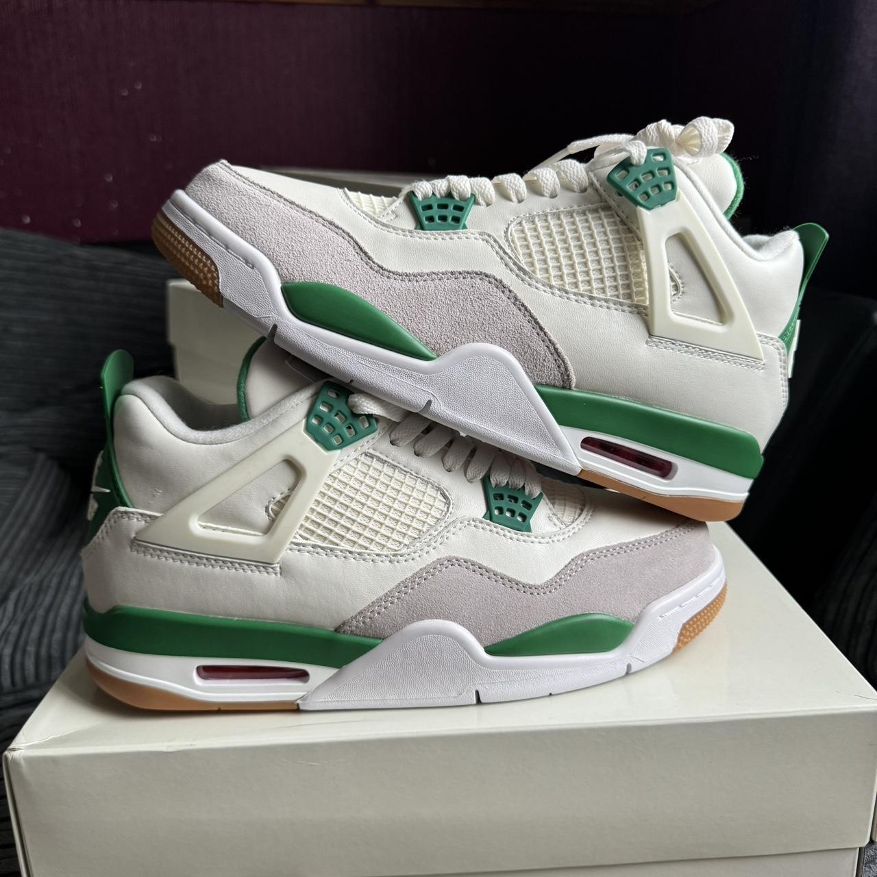 Jordan 4 Retro x Nike SB Low Pine Green Size:... - Depop