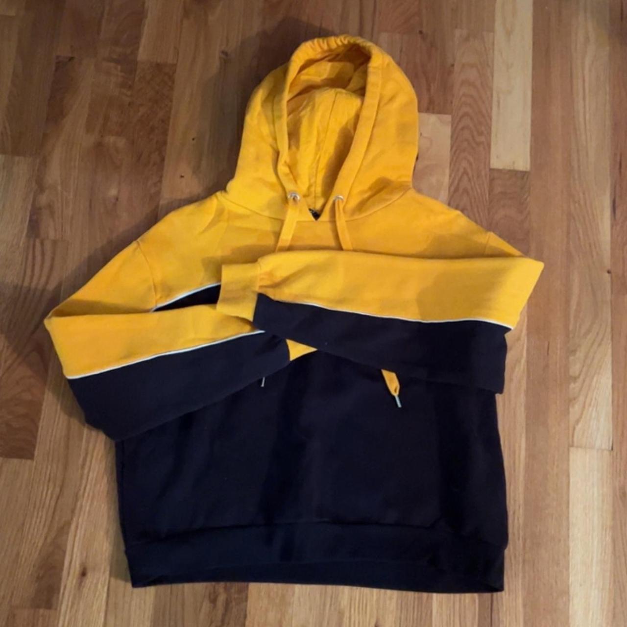 Yellow cropped cheap hoodie h&m