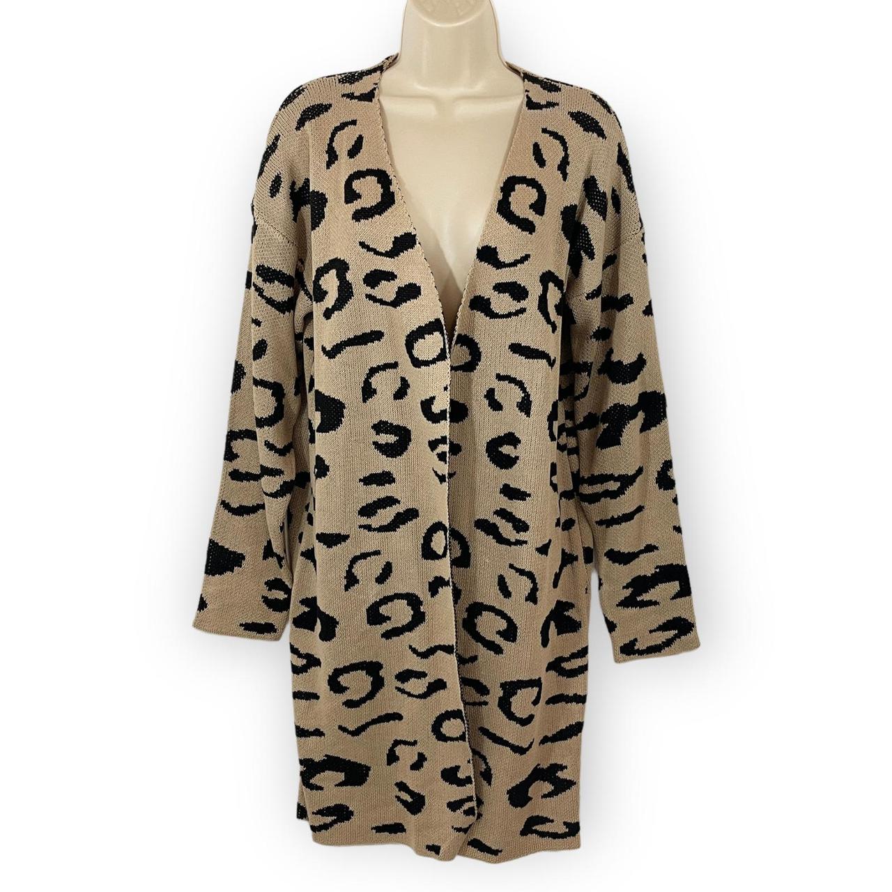 Leopard print duster clearance sweater