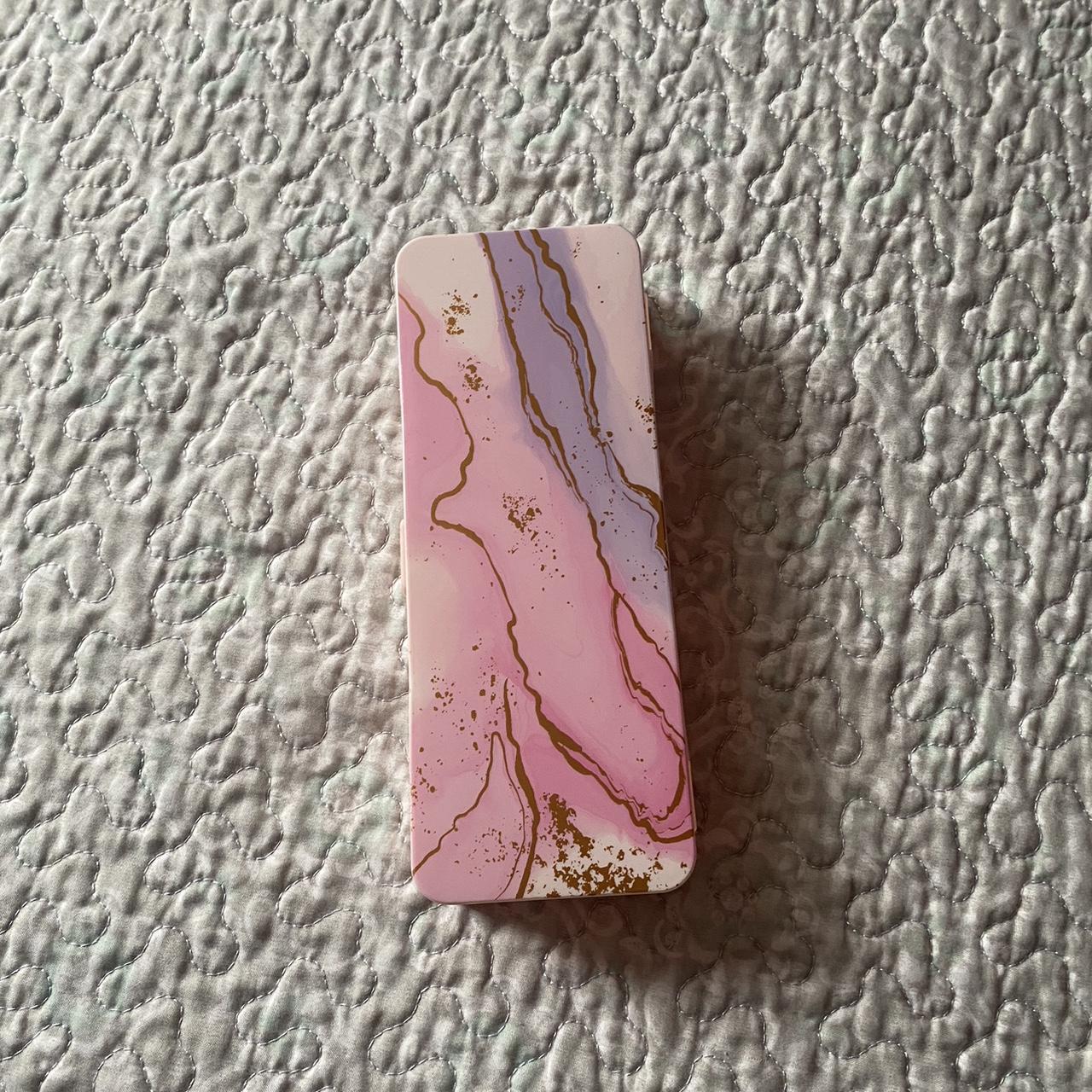 cute pink marble pencil case! - great condition -... - Depop