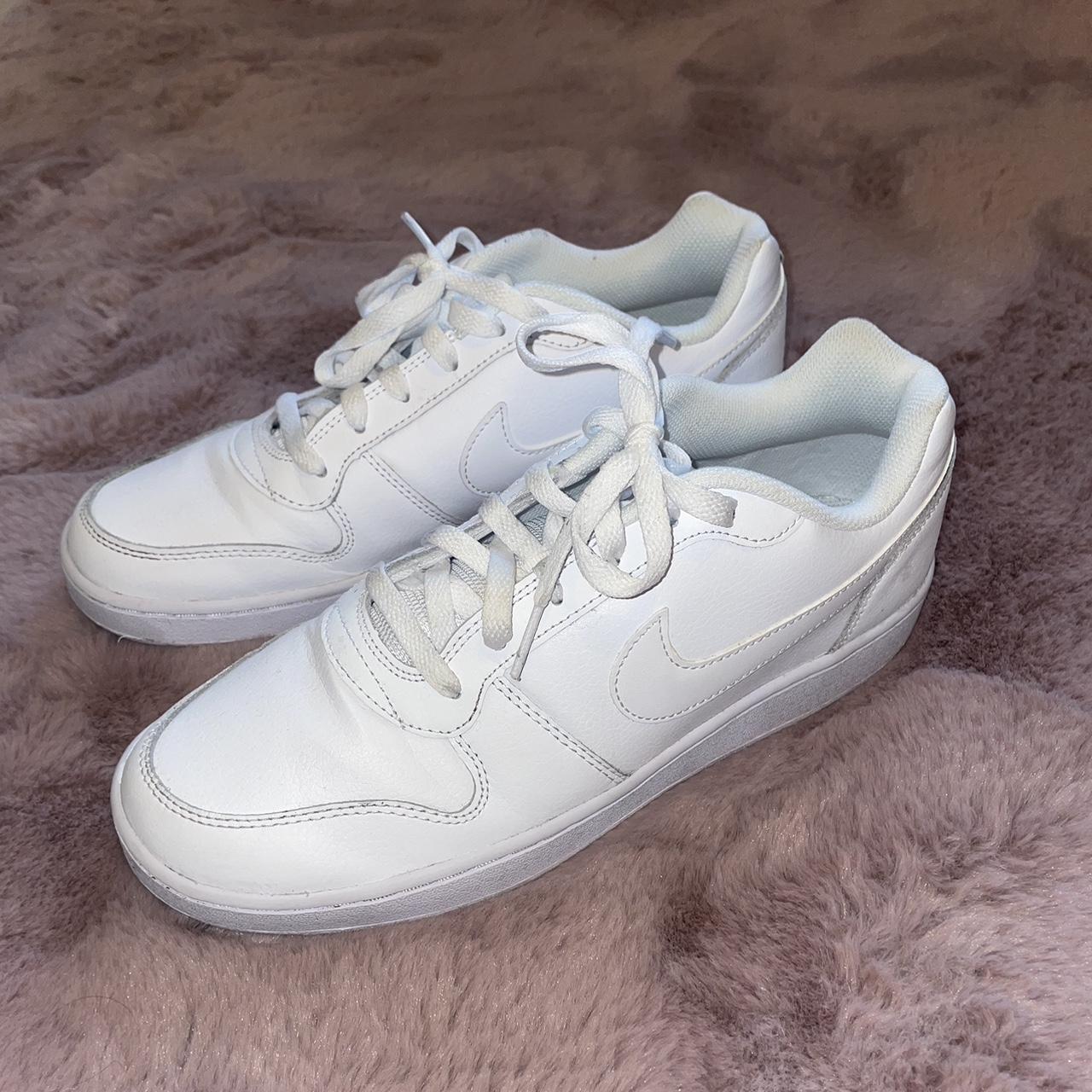 Nike low all white size 8 only worn once for a night... - Depop