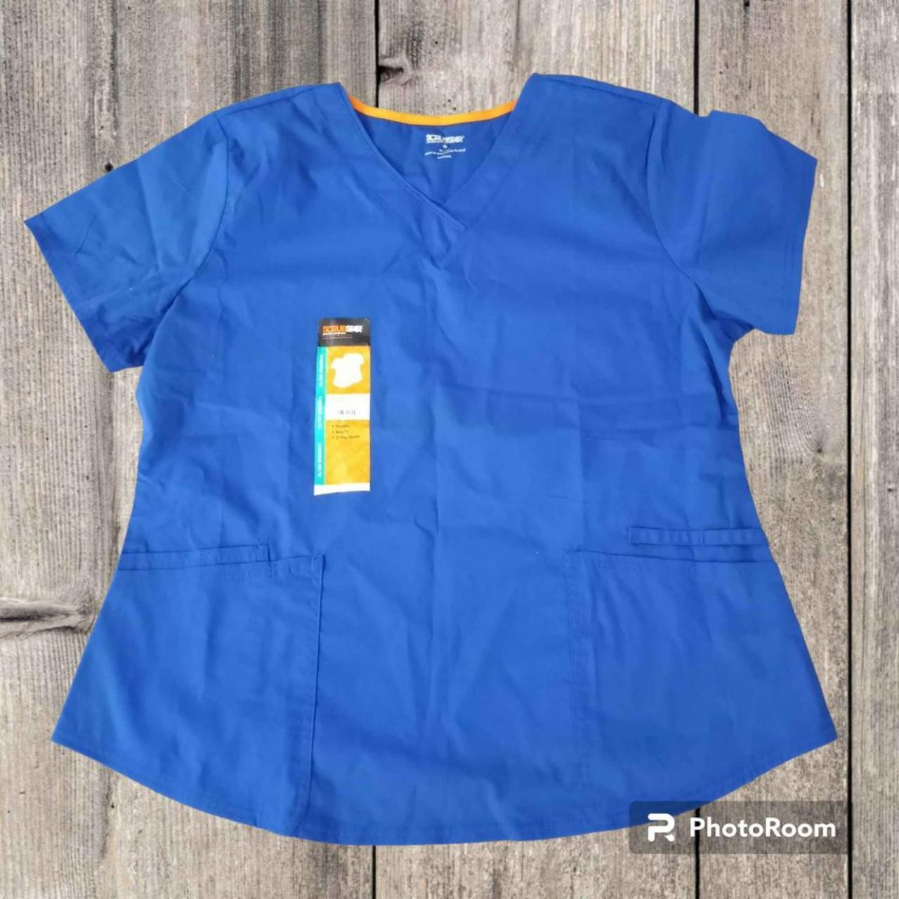 NEW Women's VNeck Scrub Top Scrubstar Electric Blue... Depop