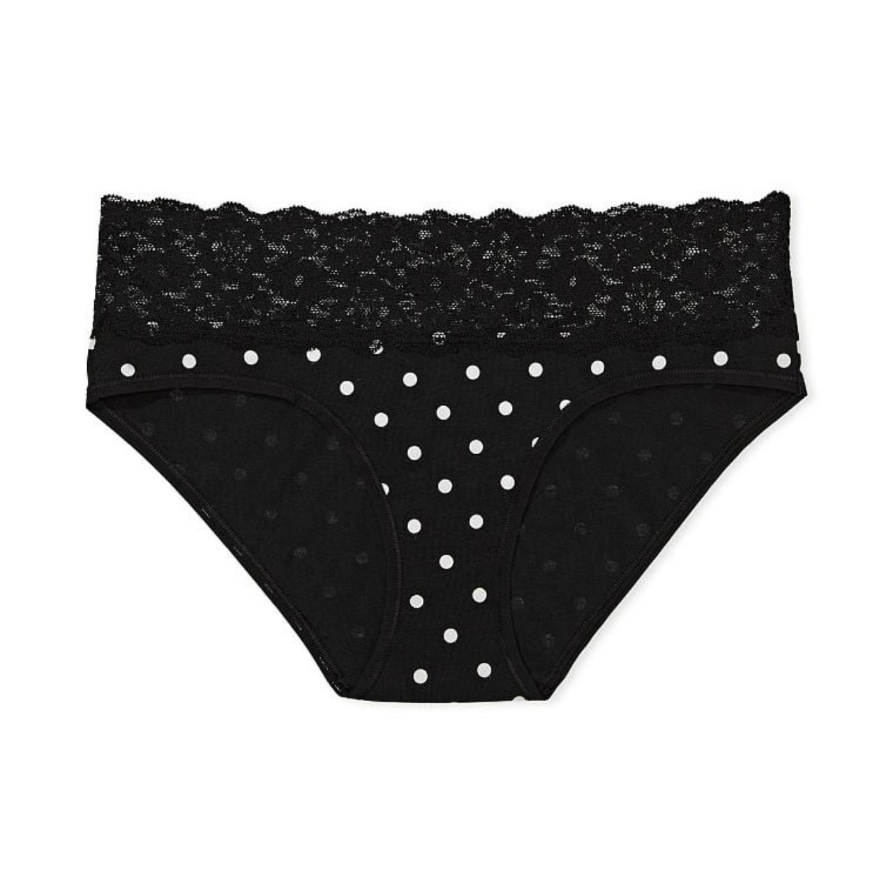 Victoria's Secret Lace Waist Cotton Hiphugger Polka... Depop