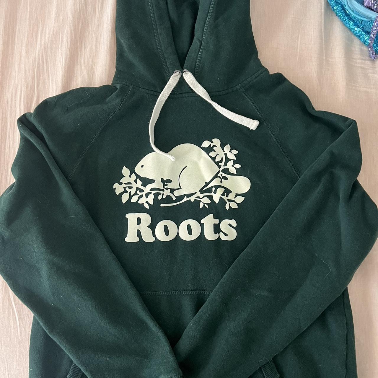 Roots hoodie dark green size medium