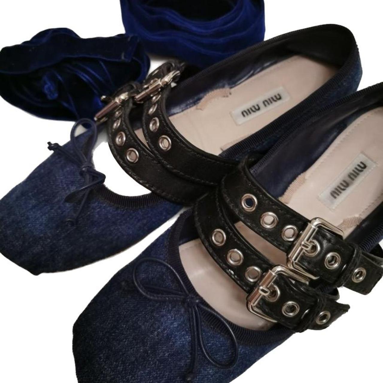 Miu Miu Women's Blue and Navy Ballet-shoes (2)