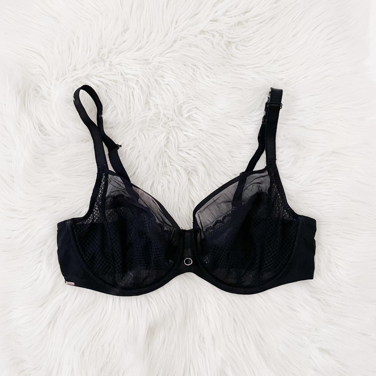 Chantelle brand black lace bra. Has underwire with... Depop