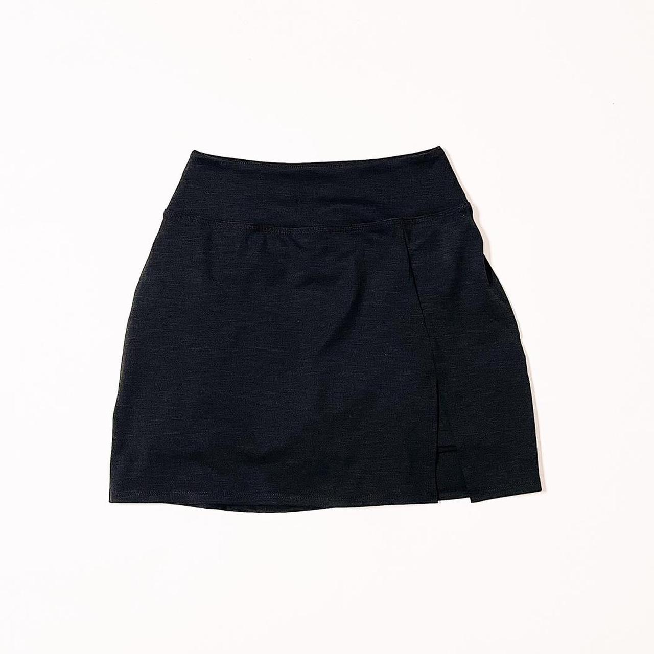 Beyond Yoga black mini skirt skort with slit and... - Depop