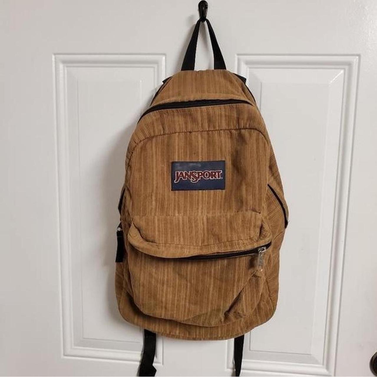 Jansport tan corduroy backpack hotsell