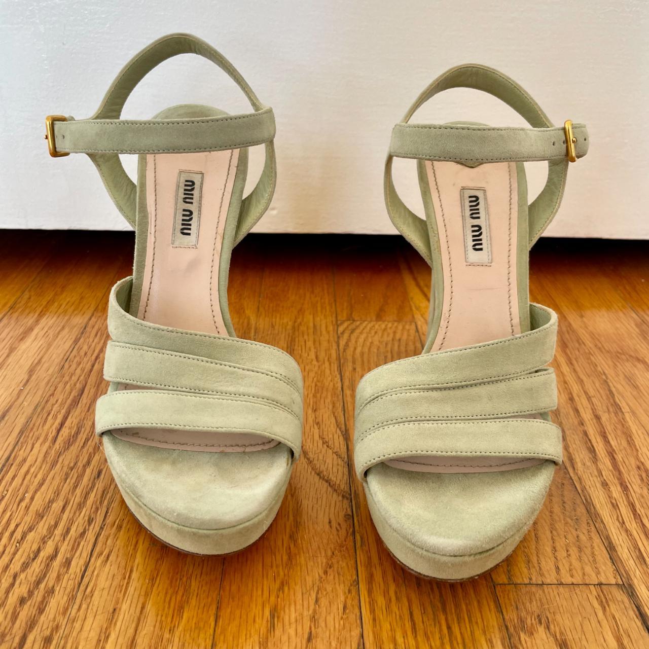 MIU MIU 1999 F/W Light Green Suede Leather Cross - Depop