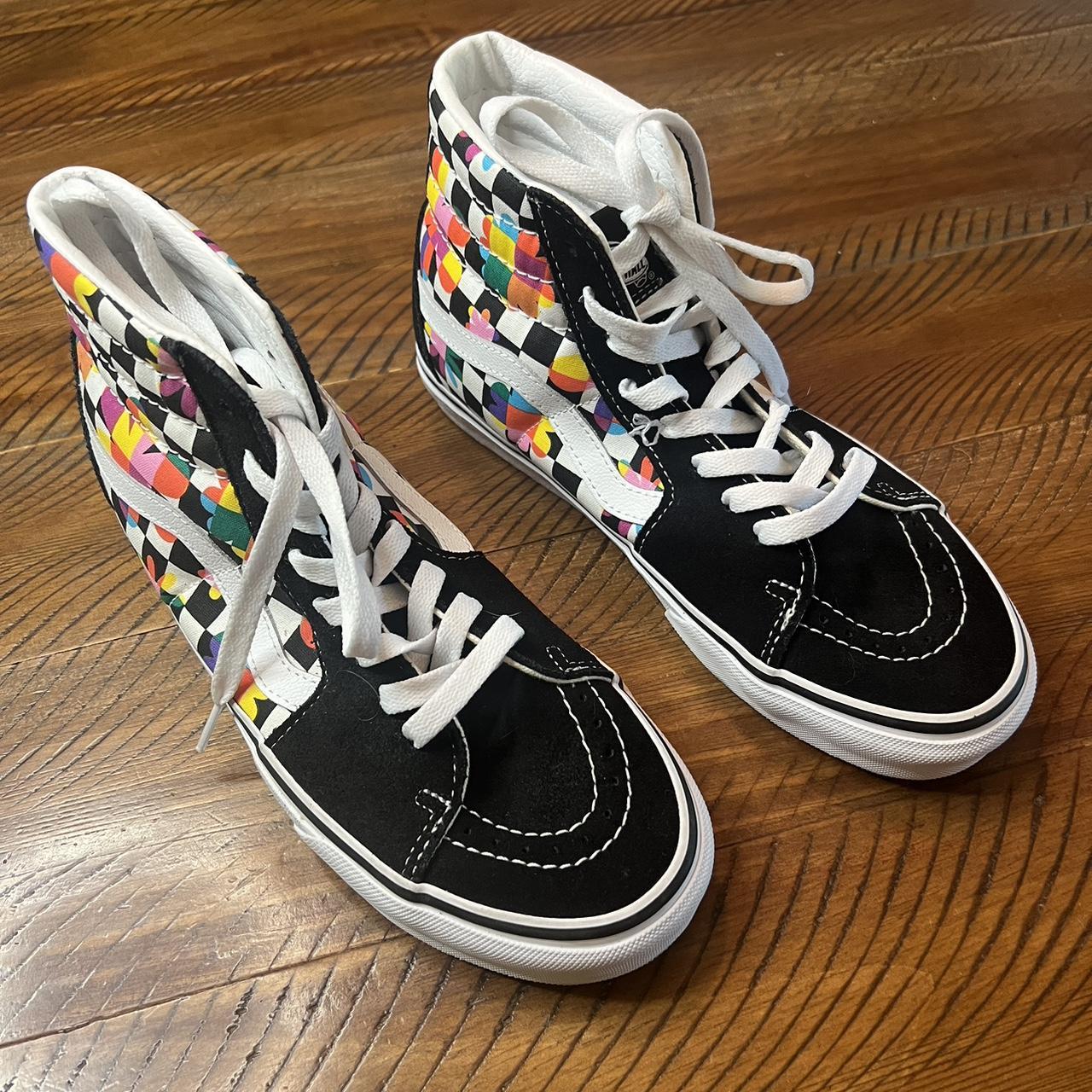 VANS SK8 HI FLORAL CHECKERBOARD size 6.5 men s. Depop