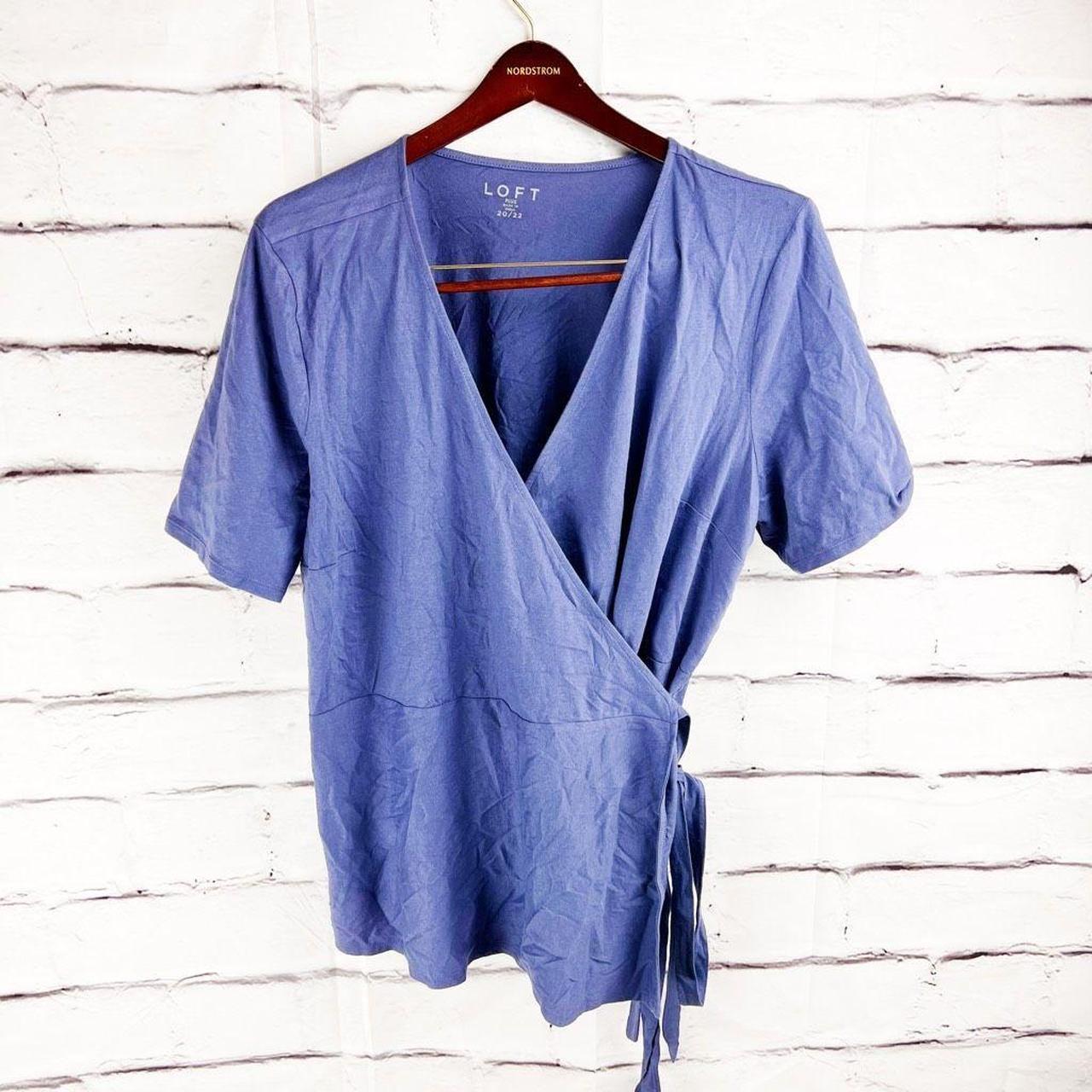 Loft navy outlets blue blouse Medium NWT