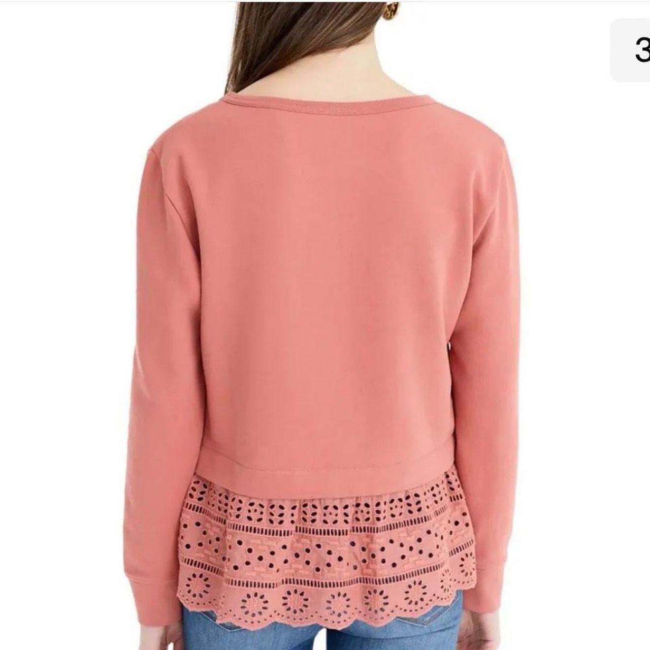 J crew eyelet sweatshirt rustic clay color eyelet