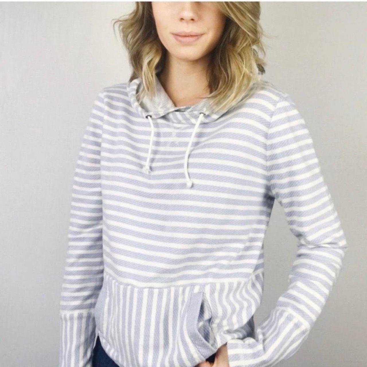 Blue and white striped hoodie online women's