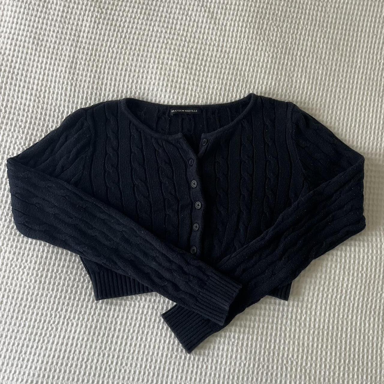 Brandy Melville Women's Navy Cardigan | Depop