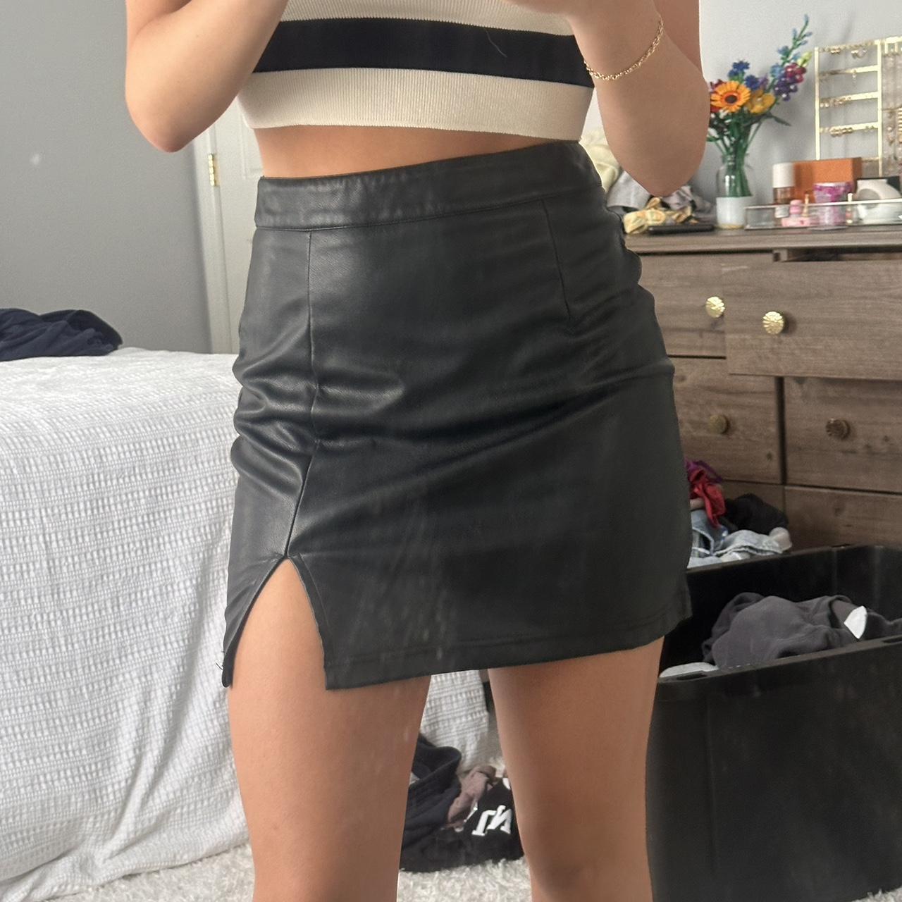 Garage leather skirt. Fits an xs 23 24. Worn once Depop