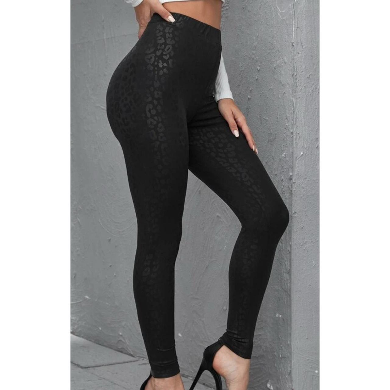 Black cheetah leggings best sale