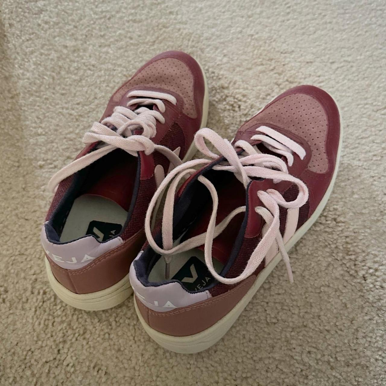 Veja Women's Pink and Red Trainers | Depop