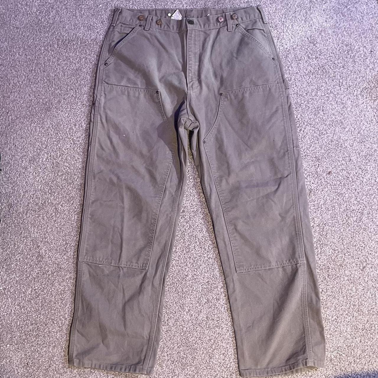 Grey Carhartt construction pants *small black... - Depop