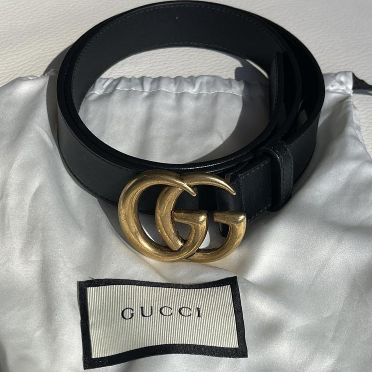 Gucci Leather Belt with Double G Buckle