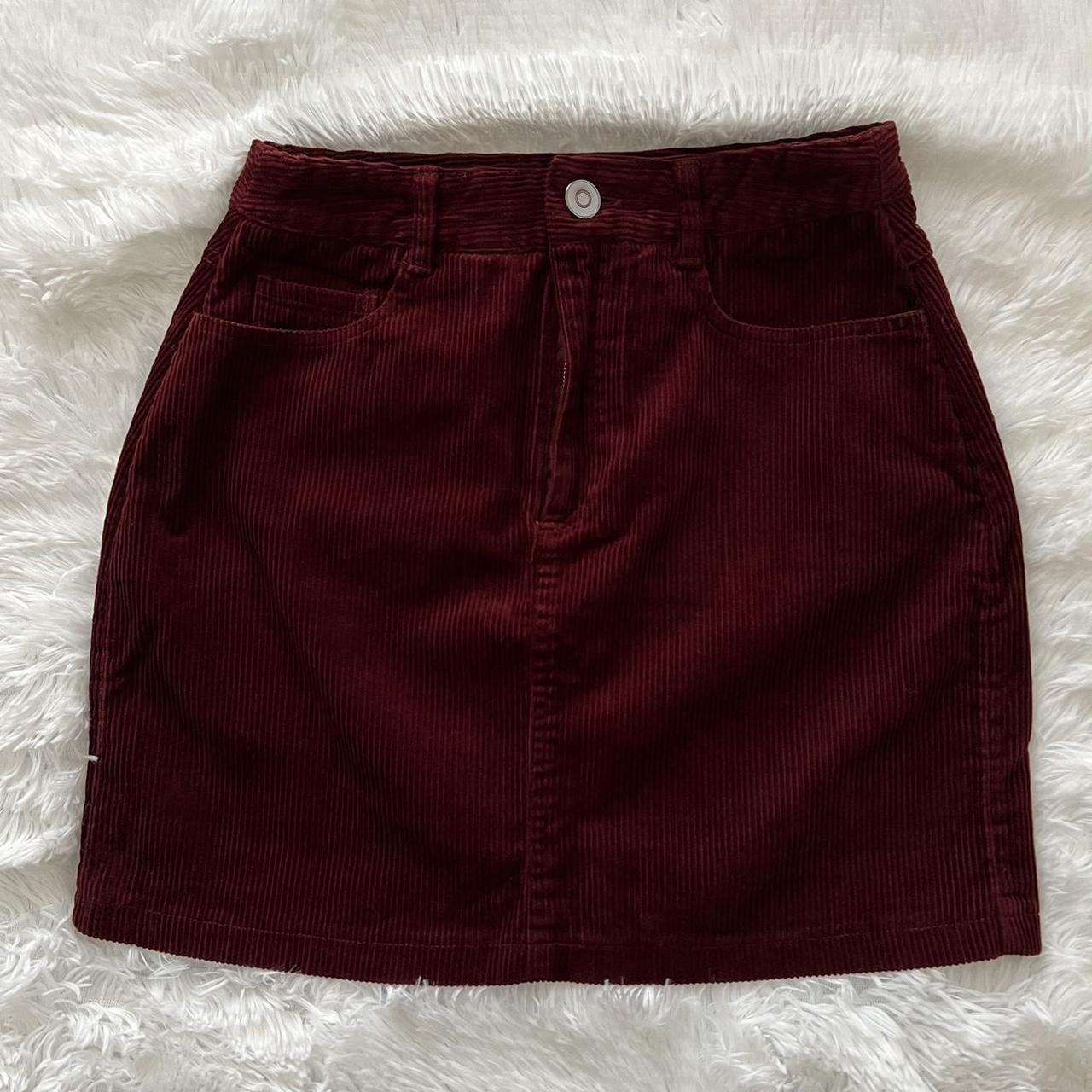 Burgundy Corduroy Skirt New Look Corduroy Corduroy High Rise Mini