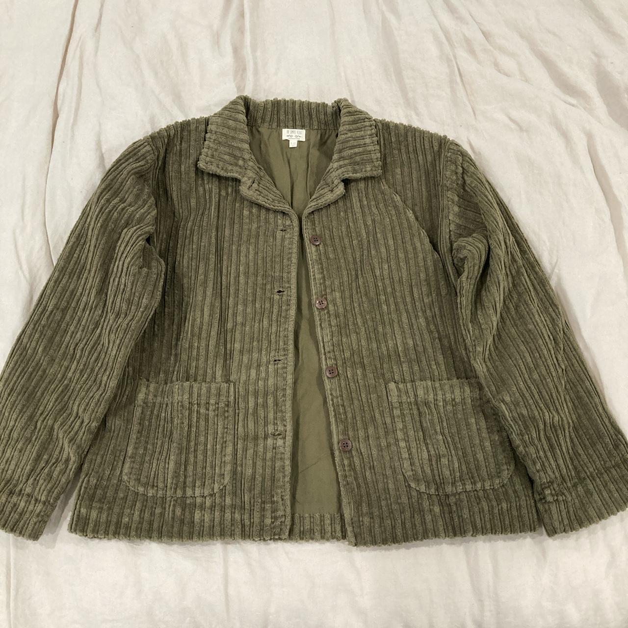 Olive green corduroy jacket with pockets. Kids size... Depop