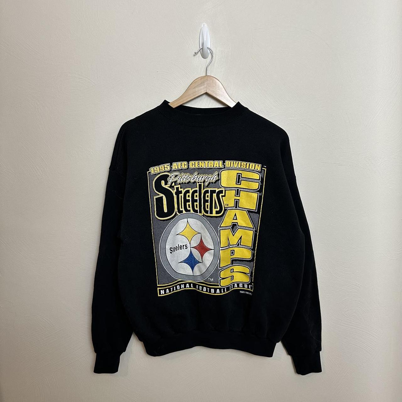 Vintage Pittsburgh Steelers Sweatshirt Extra Large Black 1995 NFL