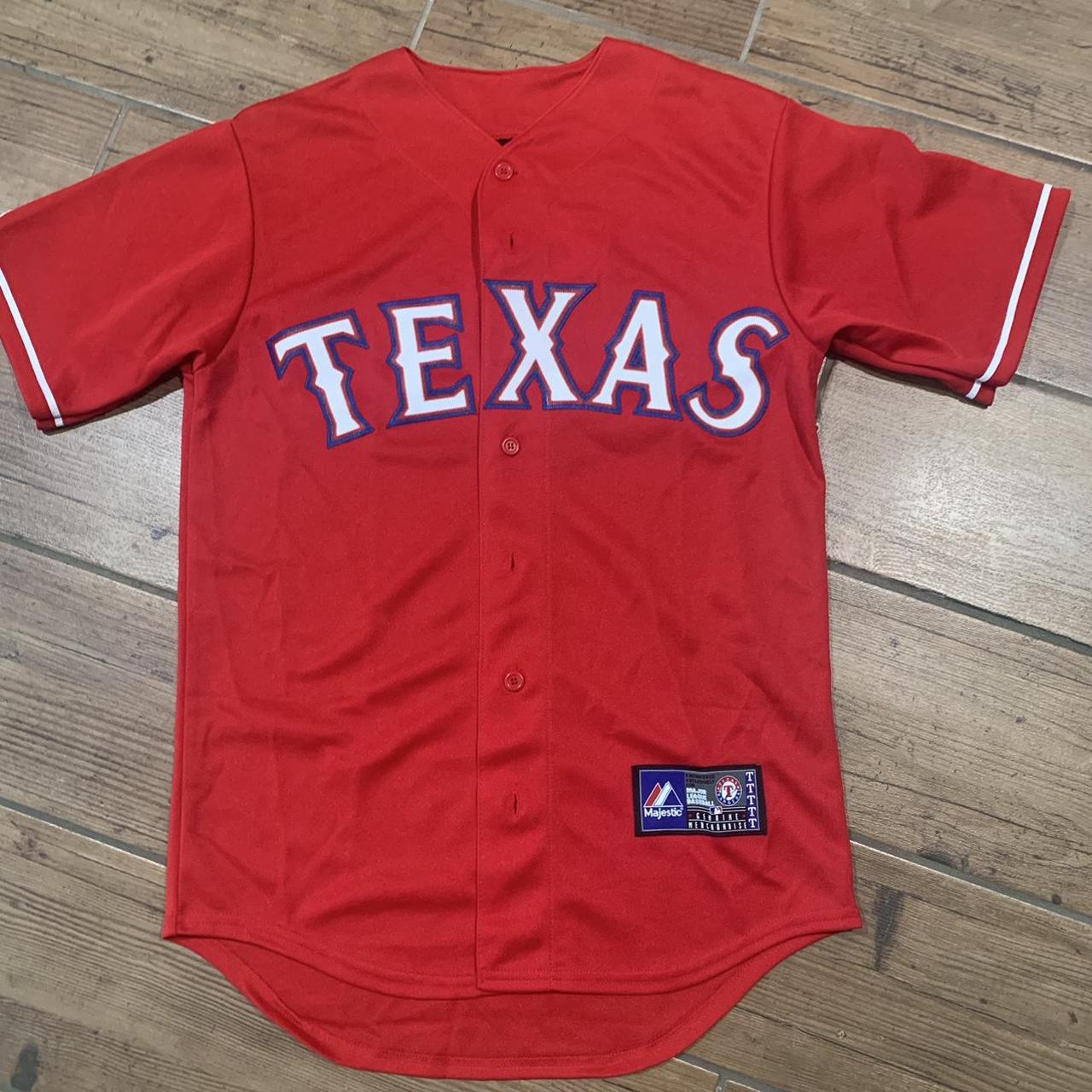Texas Rangers Baseball Jersey Size Medium Great - Depop