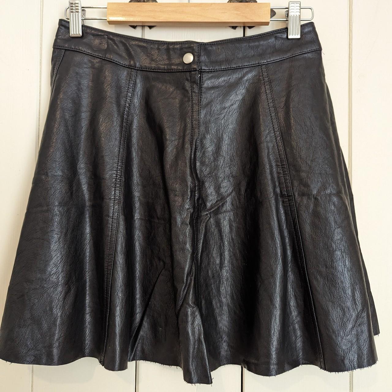 Dangerfield leather black skater skirt. Size 10.... - Depop