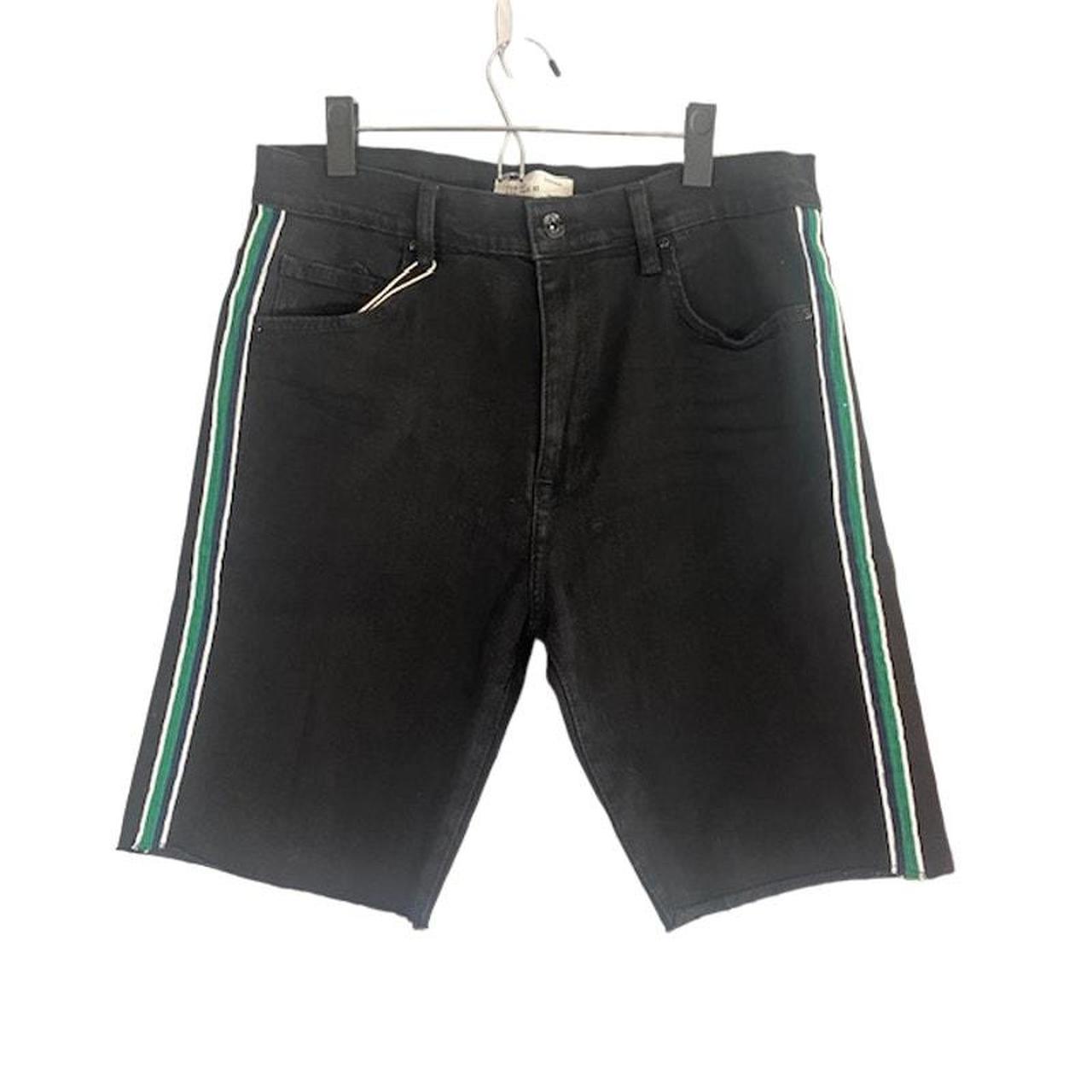 Zara Denimwear Black Green Side Panel sale Jean Shorts Men Sz 32