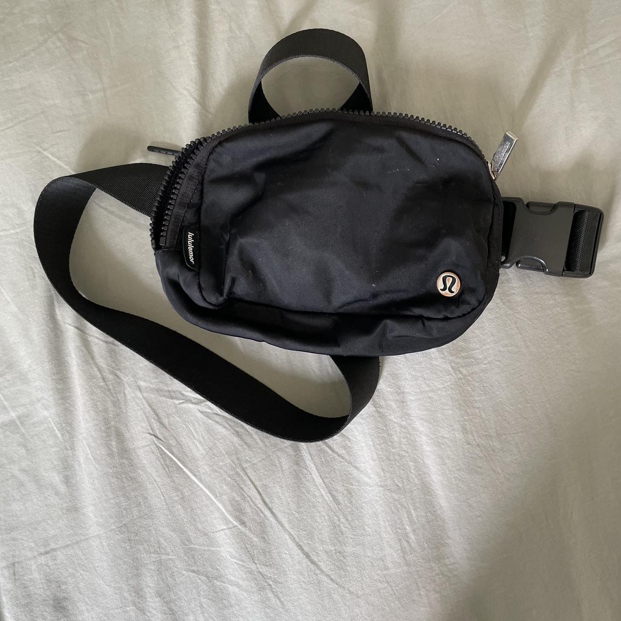 black lululemon fanny pack adjustable strap logo... Depop