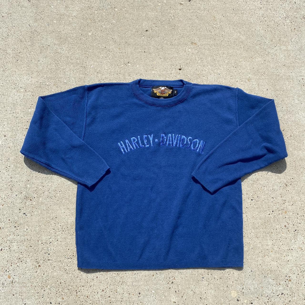 Harley Davidson Men's Blue Jumper | Depop