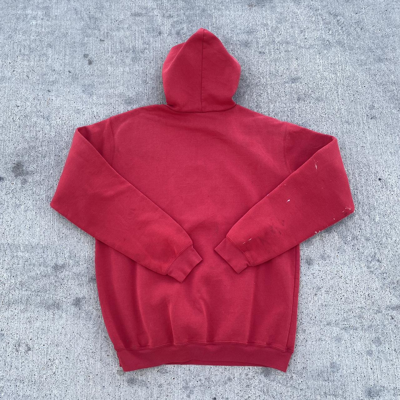 Red Distressed Skater Carhartt Hoodie... - Depop