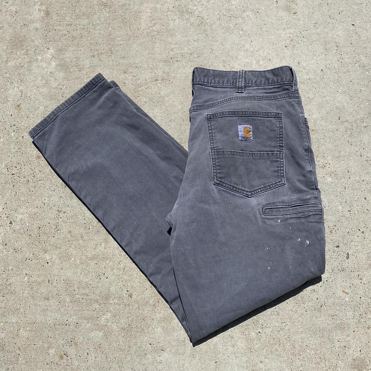 Carhartt Distressed Gray Relaxed Fit Cargo Pants ... - Depop