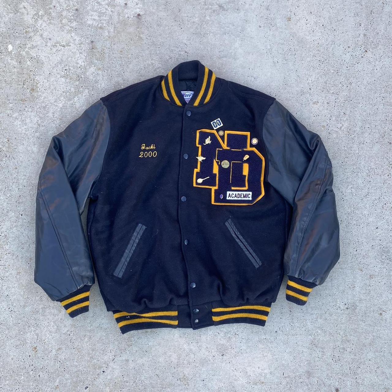 Vintage 2000s Notre Dame Letterman Jacket (vintage... - Depop