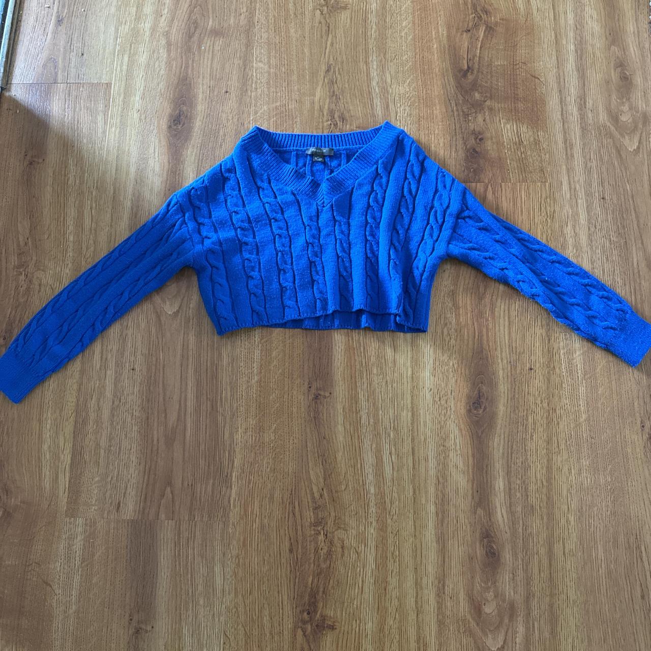 Primark Women's Sweater Blue XS – Primark royal blue cable