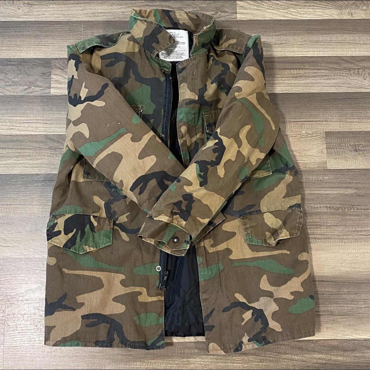 Vintage US military Woodland Camo cold weather... - Depop