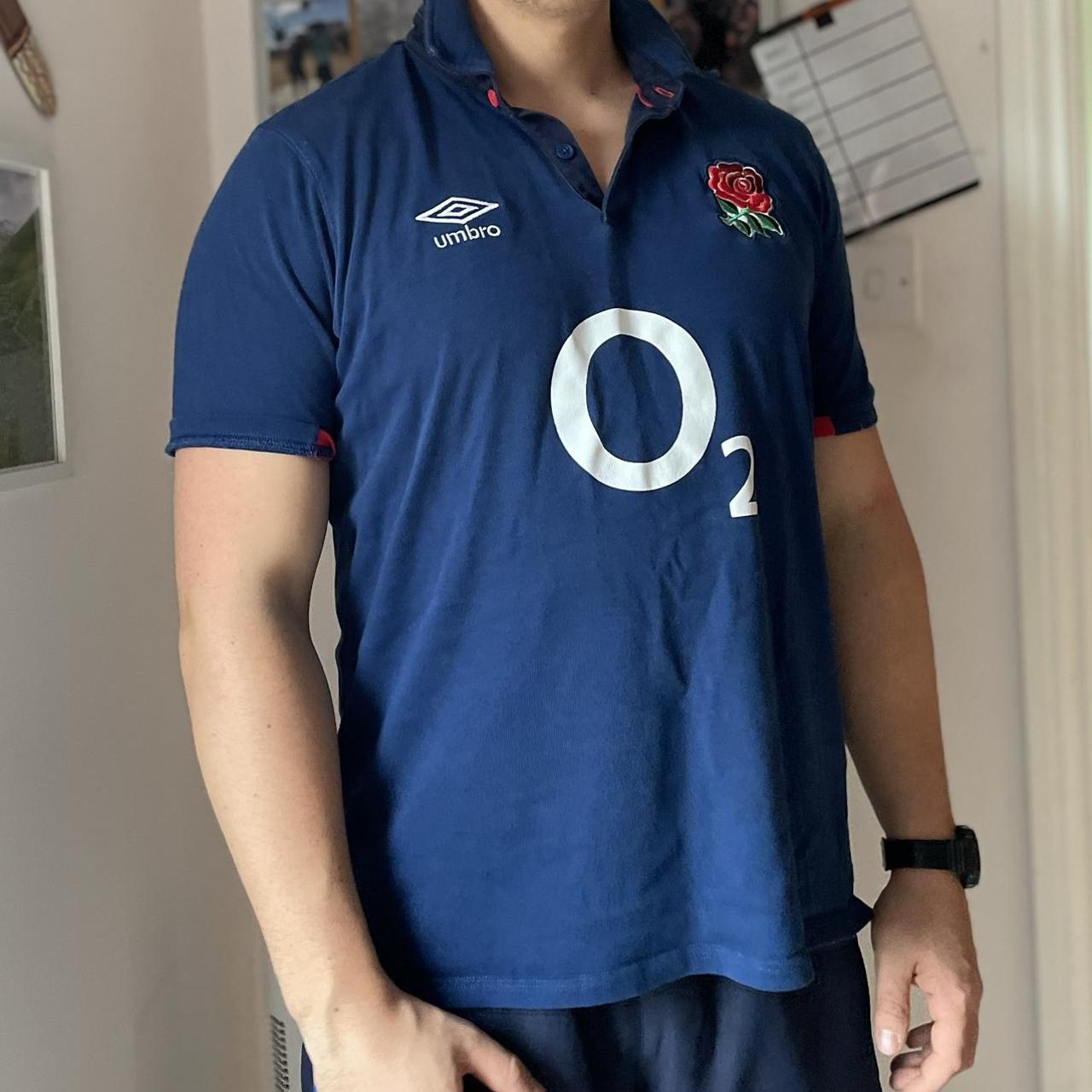 England Rugby polo top. Good condition. Navy. Mens... - Depop