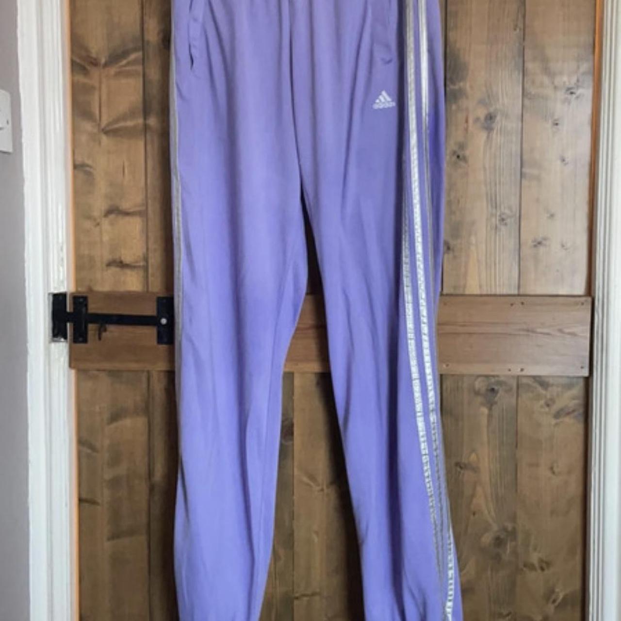 purple adidas tracksuit womens