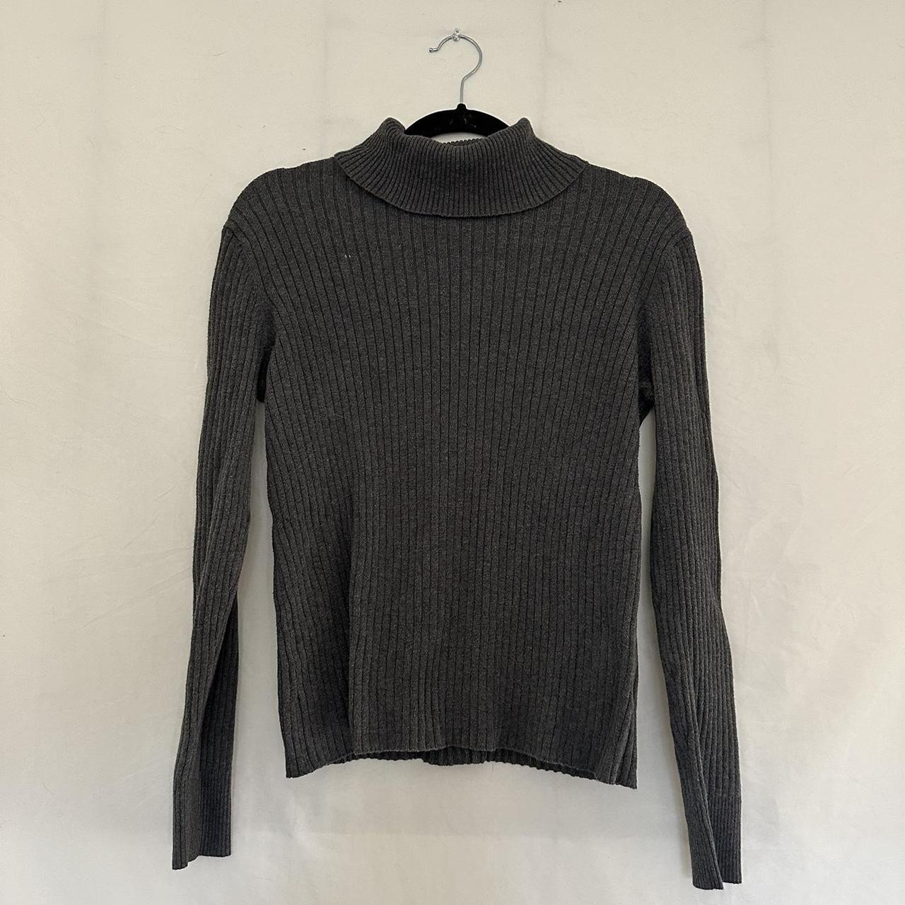 Merona Turtleneck Sweater Dark grey. Ribbed design. Depop