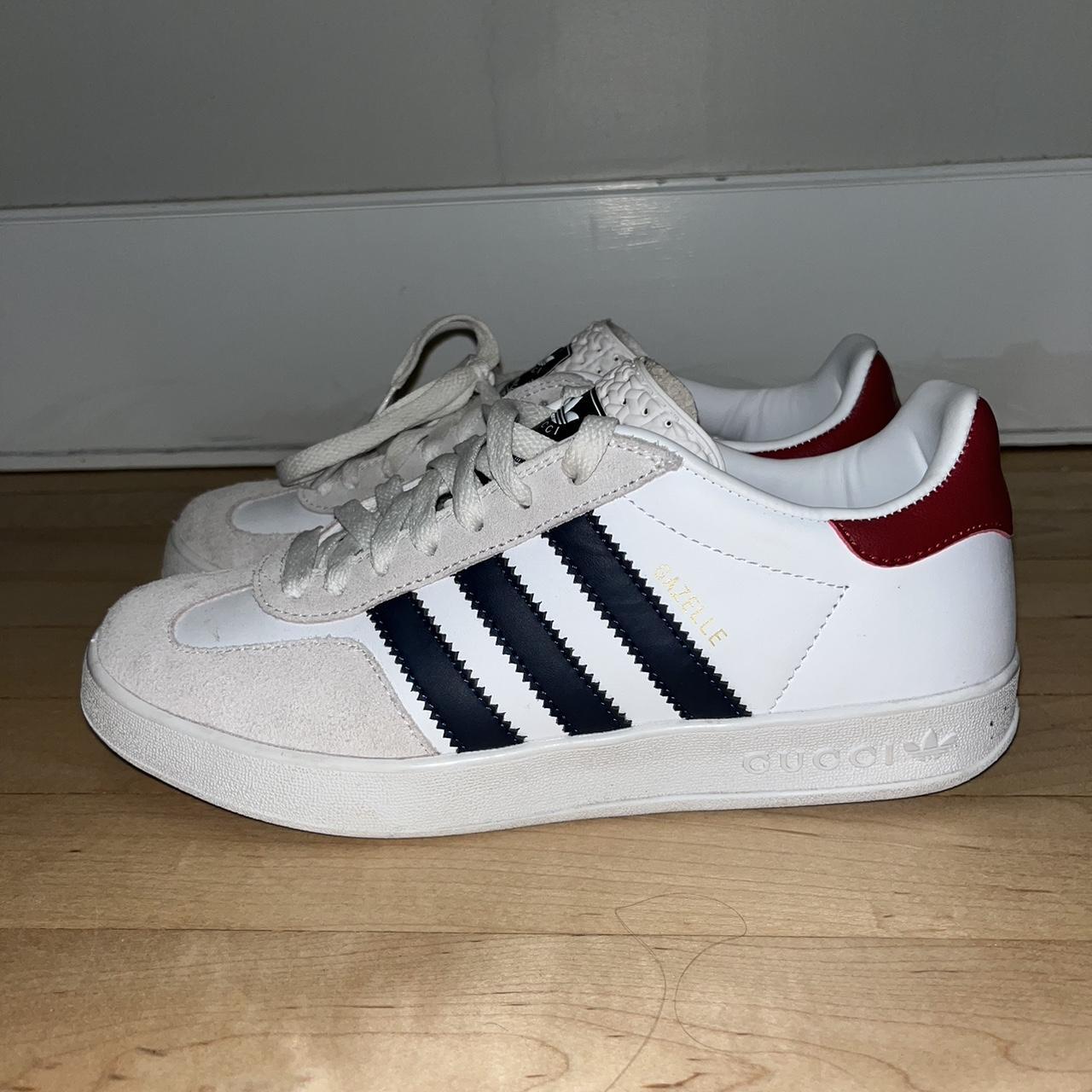 adidas x Gucci Gazelle White Worn twice Men's | Depop