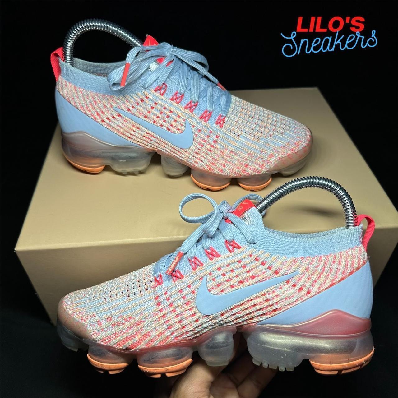 Nike Air VaporMax Flyknit 3 Hydrogen Blue Orange. Depop