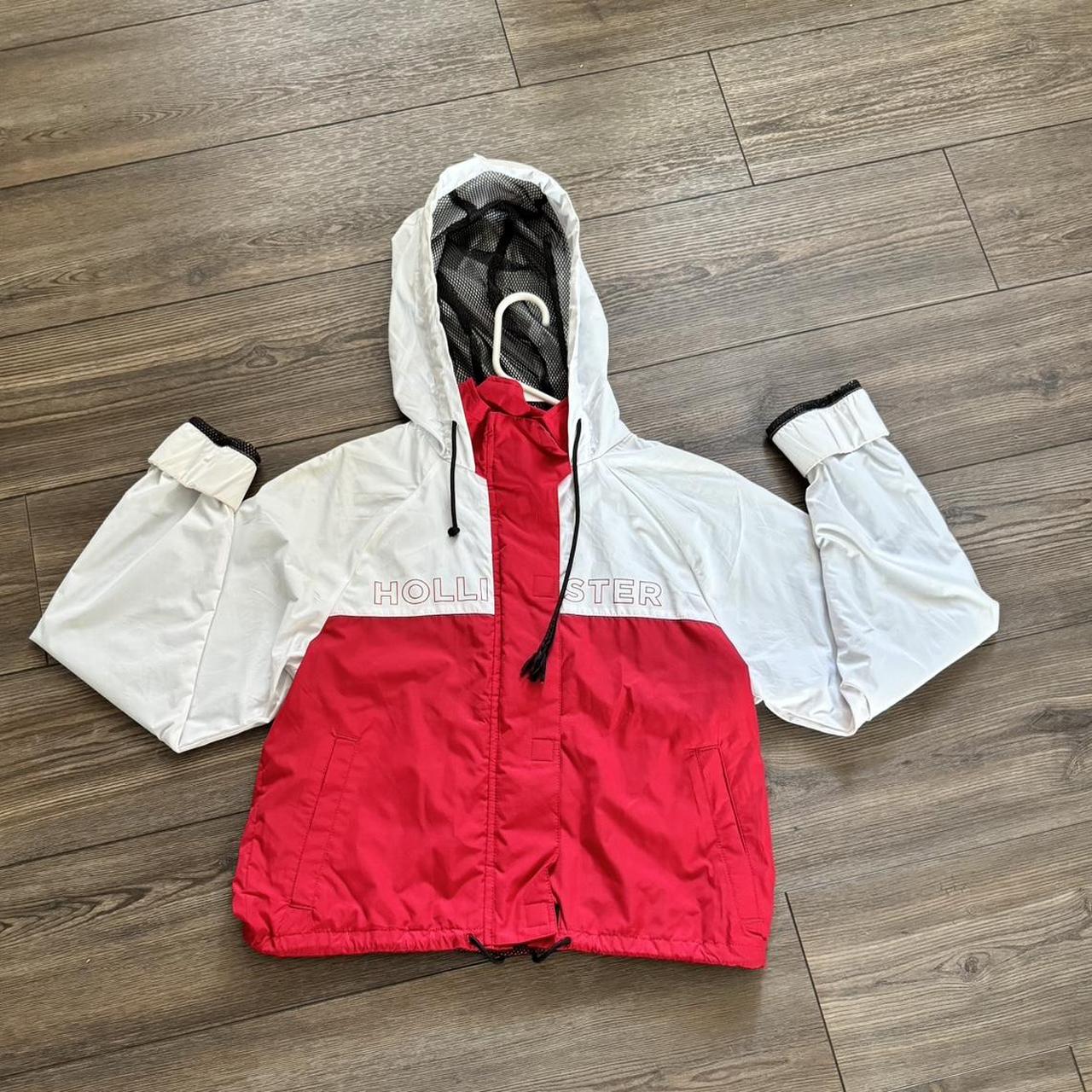 Hollister white windbreaker online