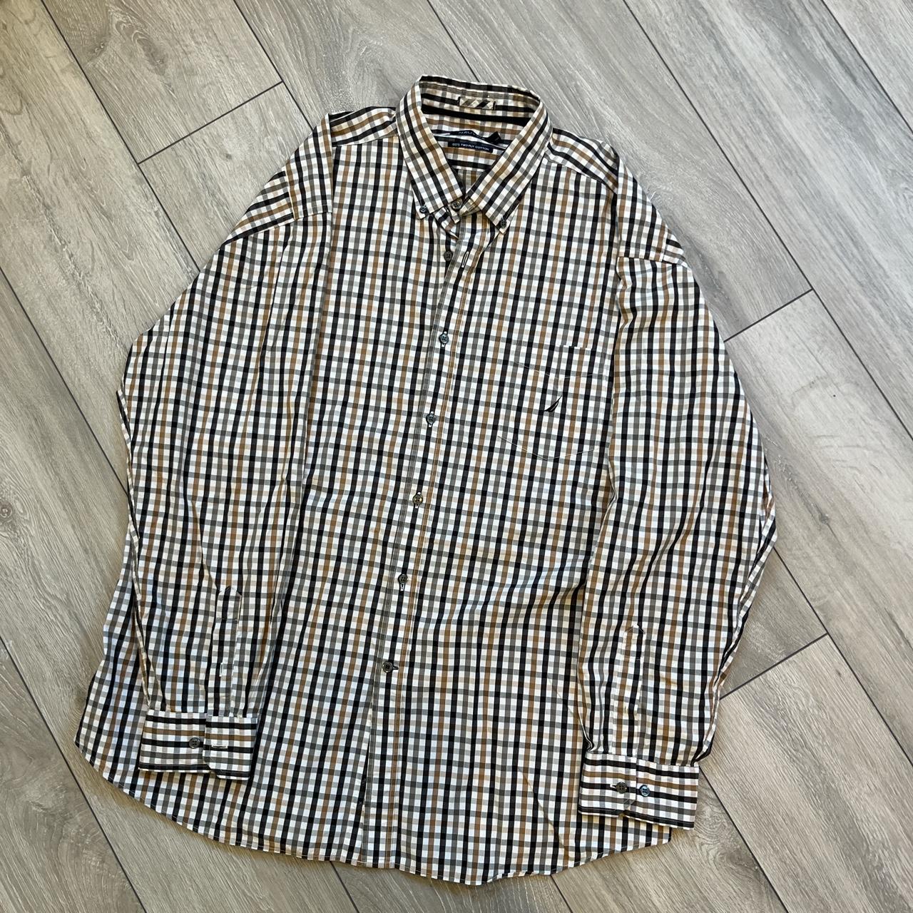 Vintage Nautica Long Sleeve Shirt Aquascutum print... - Depop