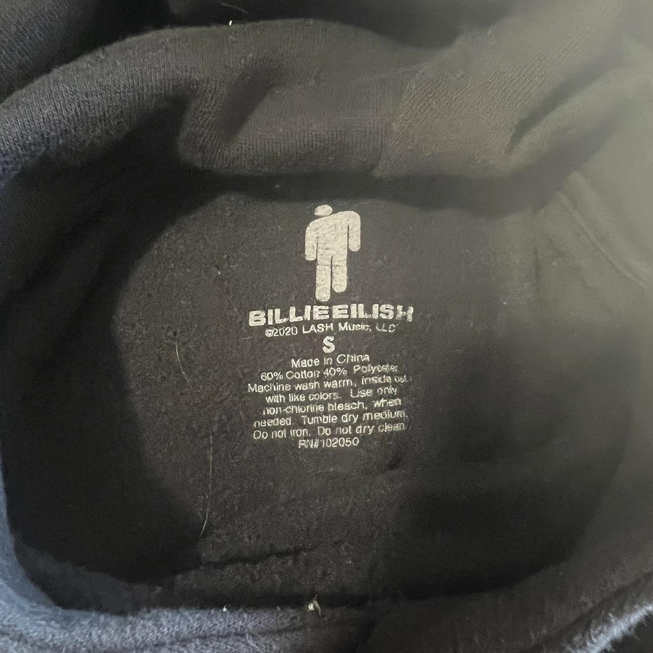 billie eilish black blohsh hoodie - size small -... - Depop