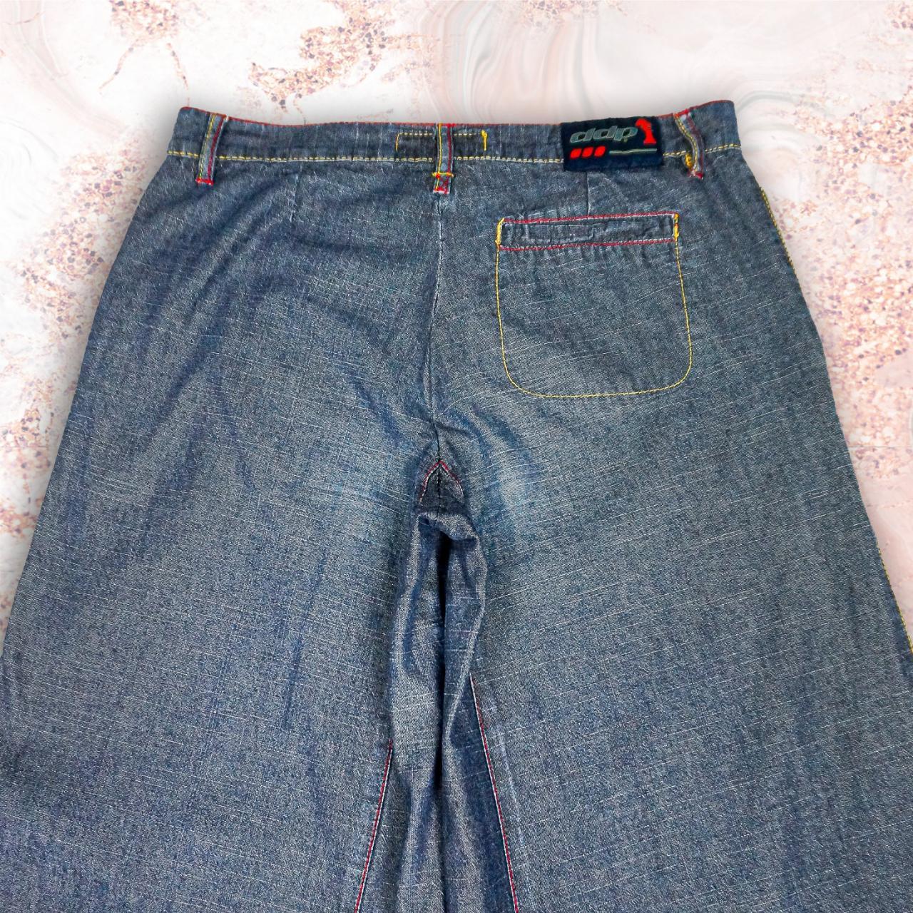 DDP Y2K 2000s Embroidered Ultra Flare Jeans... - Depop