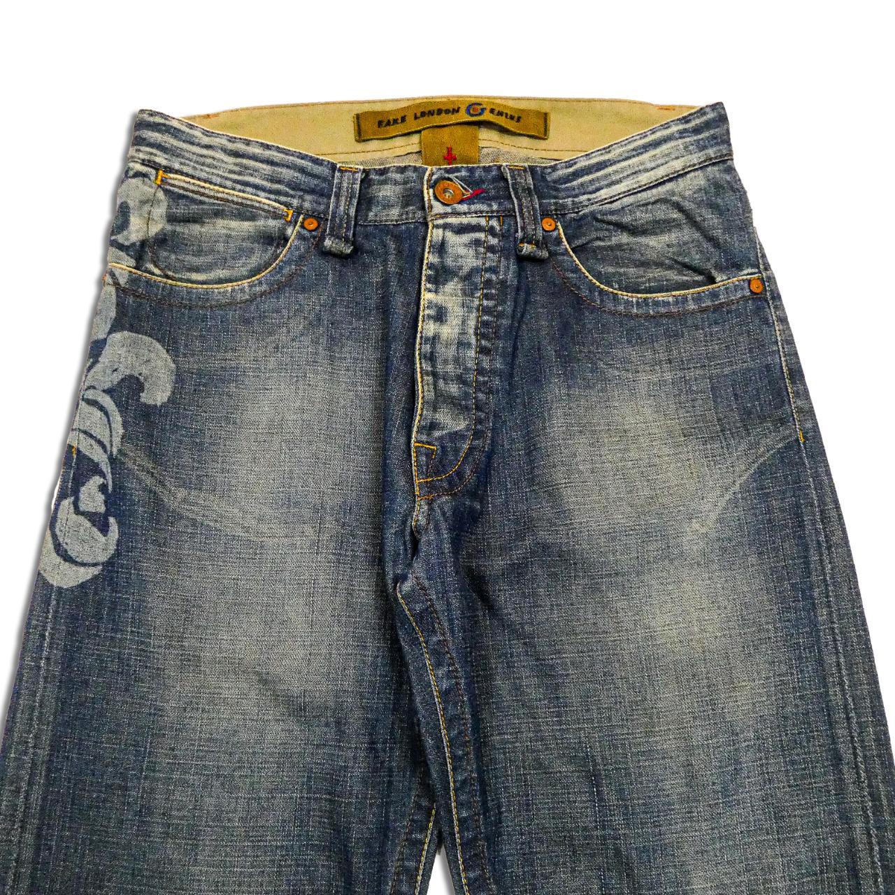 Fake London Genius 2000s Vintage Baggy Jeans with | Depop