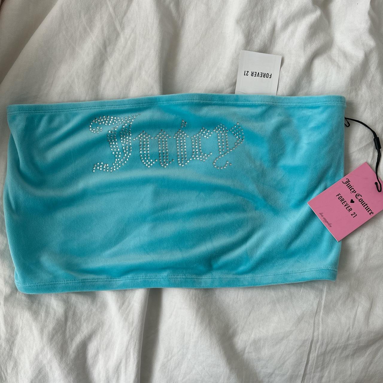 juicy couture x forever 21 brand new velour tube top... - Depop